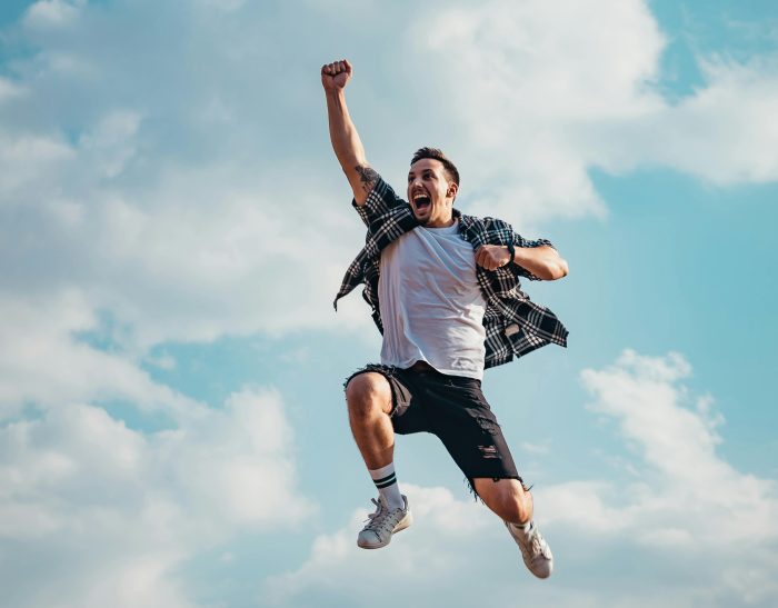 Man jumping for joy