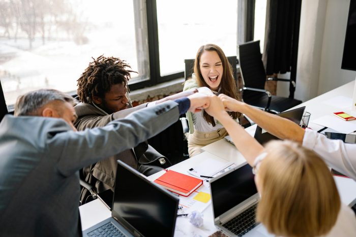 office people laughing teamwork